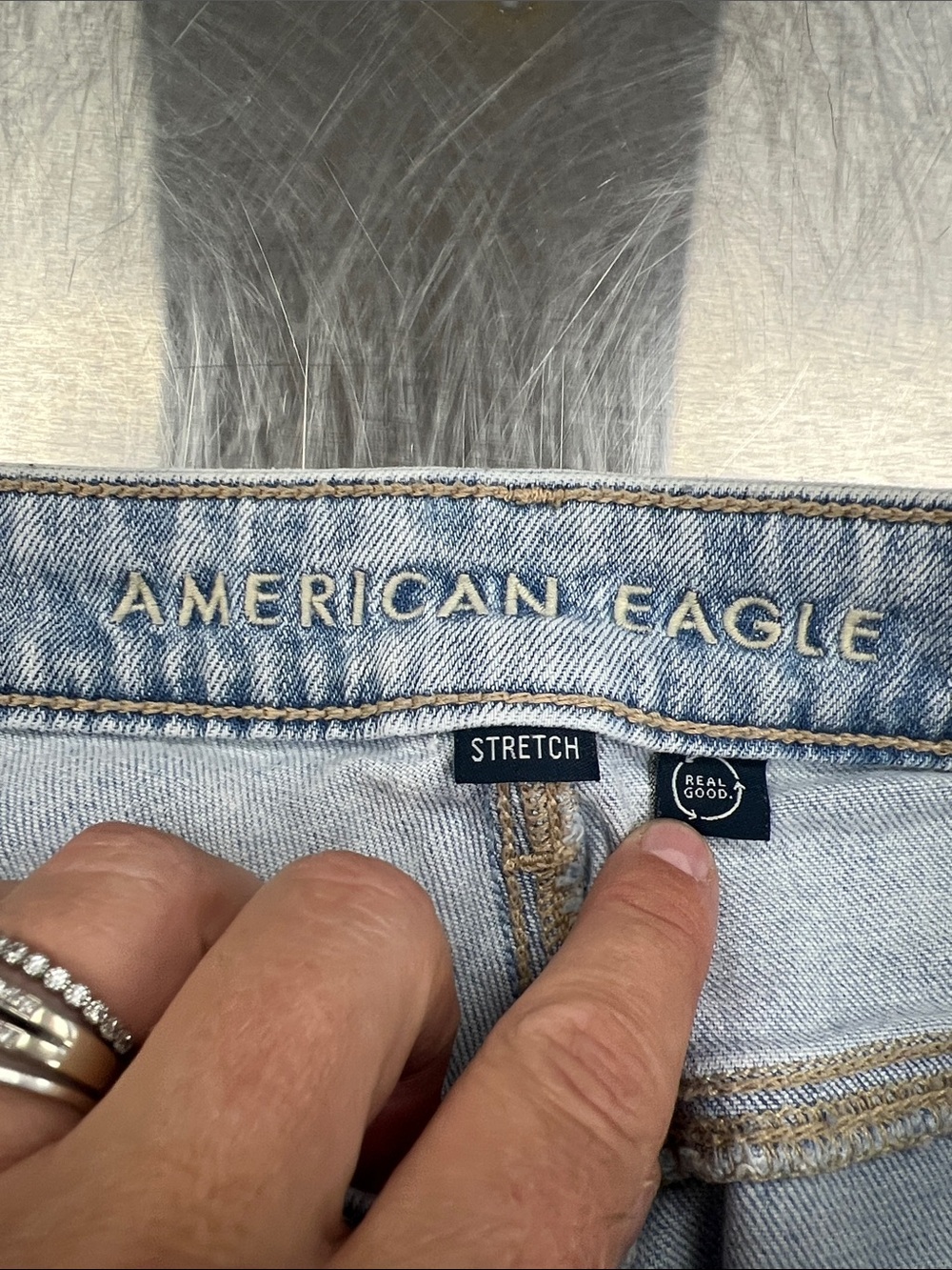American Eagle Outfitters Light Blue Wide-Leg Jeans Women’s 12 - Picture 3 of 13